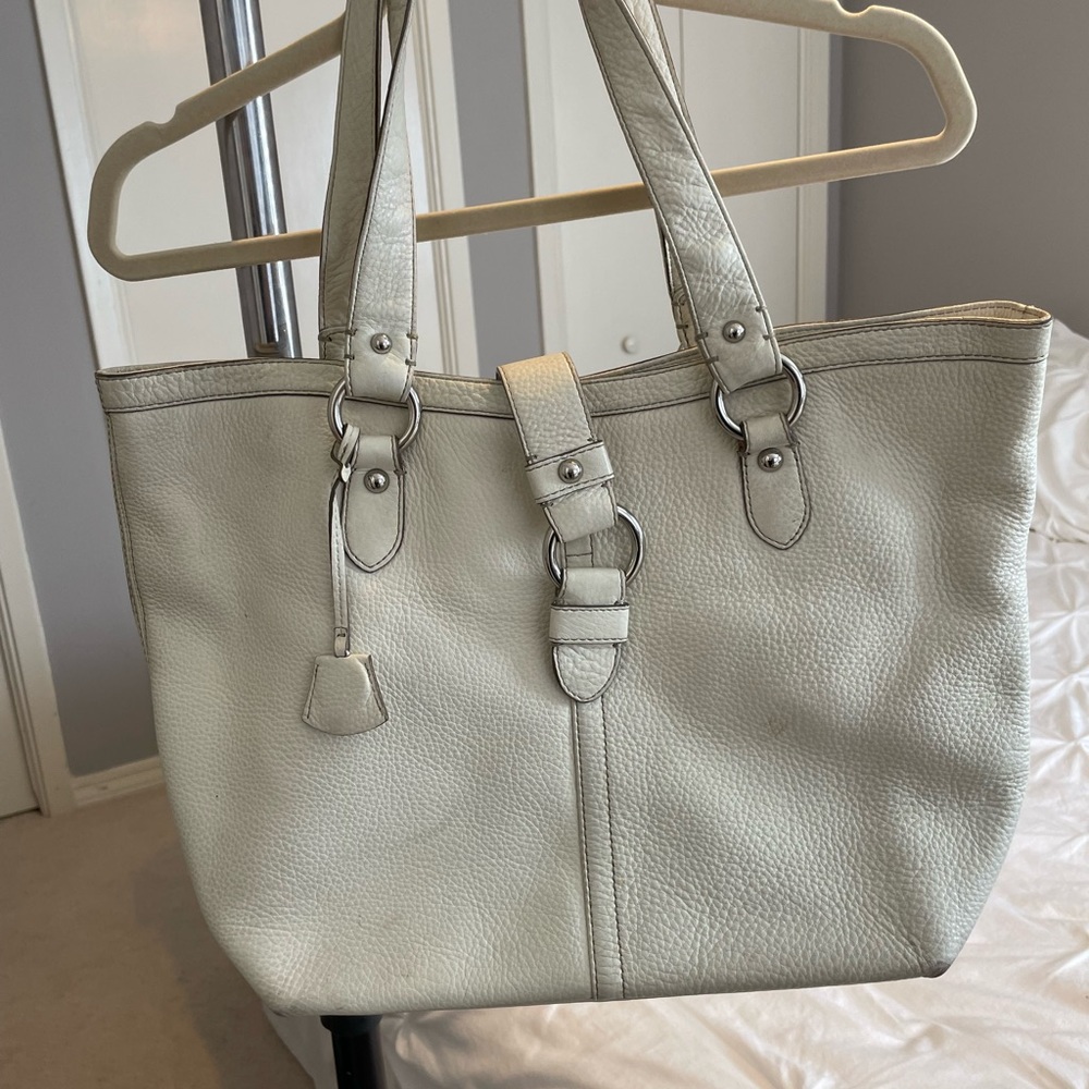 Banana Republic White leather tote bag